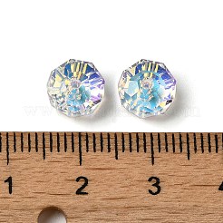 透明なk9ガラスビーズ  多面カット  ロンデル  クリスタルAB  8x5mm  穴：1.2mm&nbsp;GLAA-E048-01A