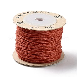 ポリエステルツイストコード  ラウンド  DIYのジュエリーには  ファイヤーブリック  1.2mm  約38.28ヤード（35m）/ロール&nbsp;OCOR-G015-01B-11