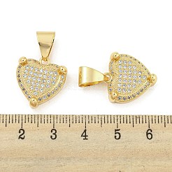 真鍮マイクロパヴェクリアキュービックジルコニアペンダント  ハート  18KGP本金メッキ  17x16x6.5mm  穴：8x5mm&nbsp;ZIRC-P115-07C-G