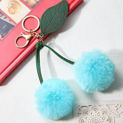 1 шт. подвесные украшения из вишневой плюшевой ткани HJEW-SZ0001-40C