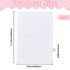 6 шт. бумажный термопереводной пустой пазл для взрослых детей&nbsp;DIY-SP0004-28B