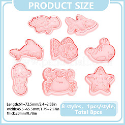 8 Stück 8 Stile PP-Kunststoff-Ausstechformen&nbsp;DIY-WH0683-68A