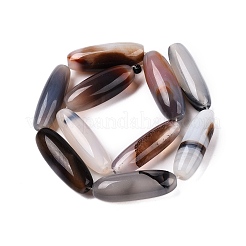 天然ホワイトアゲート瑪瑙ビーズ連売り  ライス  ホワイトスモーク  39.5~41x11~15mm  穴：3mm  約10個/連  15.35~16''（39~40センチメートル）&nbsp;G-T138-230K