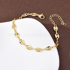 Браслеты из латунной цепочки для женщин&nbsp;BJEW-C140-02G