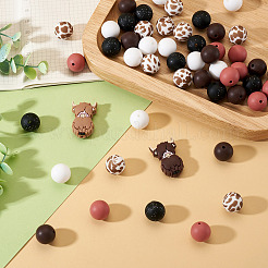 52шт набор печатных силиконовых бусин для фокусировки&nbsp;SIL-TA0002-99