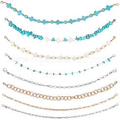 8 шт. 8 стиля: синтетический бирюзовый крест&nbsp;HJEW-SC0002-39