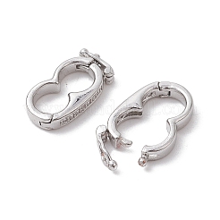 Застежки-твистеры из латуни с микропейвом и прозрачным фианитом&nbsp;KK-K360-27A-P