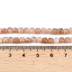 Натуральный персиковый лунный камень&nbsp;G-B171-A02-4x4mm