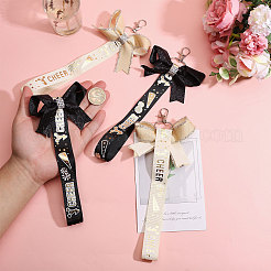 4 шт. 2-х цветная тканевая подвеска-бантик&nbsp;FIND-CA0010-24B