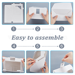 Складные картонные подарочные коробки для хранения крышек с прозрачным ПВХ-окном&nbsp;LS-CON-WH0099-67A