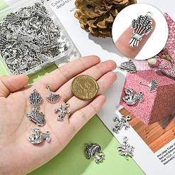 100 шт. 10 стиля осенние подвески из сплава в тибетском стиле&nbsp;TIBEP-CJ0002-56