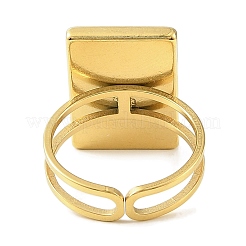 Открытое кольцо-манжета из нержавеющей стали 304 с ионным покрытием (IP) для женщин&nbsp;RJEW-F166-03G-01