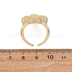 Регулируемые латунные кольца-манжеты с микропаве из кубического циркония для женщин RJEW-B139-03G