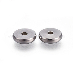 変色しにくい201ステンレススチールヨーロピアンビーズ  ドーナツ/円盤  ステンレス鋼色  8x2mm  穴：1.6mm&nbsp;STAS-I117-22A-P