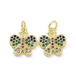 Латунные микро-паве красочные кубические циркониевые подвески&nbsp;KK-E068-VF096