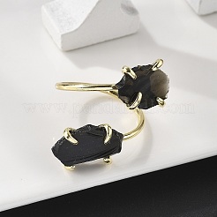 Кольца-манжеты из натурального обсидиана RJEW-B122-02G-05