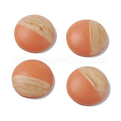 Cabochons en résine façon cuir givré grain de bois bicolore&nbsp;LS-RESI-G053-01A
