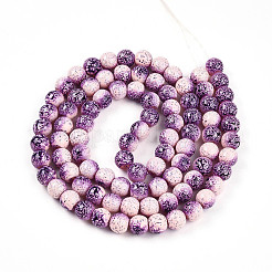 Прозрачная выпечка окрашенные стеклянные бусины нити DGLA-N009-10mm-04