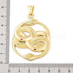 304ステンレススチール製ビッグペンダント  スネークチャーム  ゴールドカラー  50.5x39x4.5mm  穴：8x5mm&nbsp;STAS-K283-26G