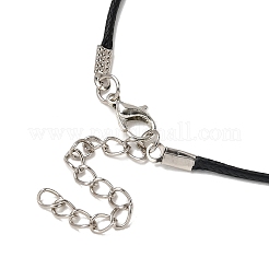 Ожерелье из вощеного шнура с подвеской из сплава и синтетического синего золота NJEW-JN05440-02