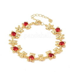 Armbänder aus Messing mit Mikropavé-Fassung und Zirkonia-Gliederkette für Damen&nbsp;BJEW-K248-05G-06