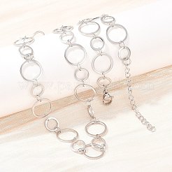 Цепочки из нержавеющей стали 304 с кольцами толщиной 6 мм и 10 мм&nbsp;NJEW-P343-02A-P