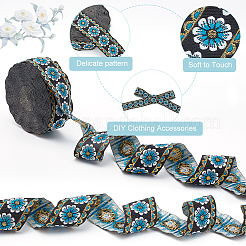 Polyester-Spitzenband im Ethno-Stil mit Blumenstickerei&nbsp;OCOR-WH0067-48C