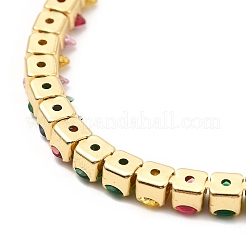 Bracelets réglables en laiton avec zircone cubique et chaîne de boîte&nbsp;BJEW-A132-24