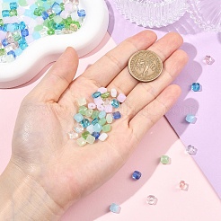 250шт 5 цвета прозрачные стеклянные бусины&nbsp;GLAA-YW0005-70