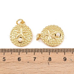 Подвески из латуни с имитацией жемчуга АБС&nbsp;KK-Z140-20G