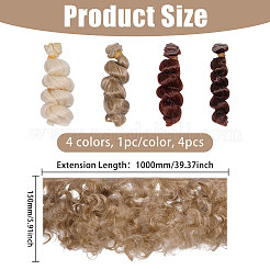 4 stücke 4 farben hohe temperatur faser lange lockige frisur puppe perücke haar&nbsp;DOLL-GL0001-03