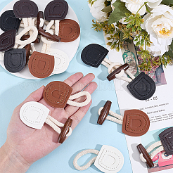 8 пара двухцветных пуговиц из дерева и хлопковой веревки DIY-DR0001-80