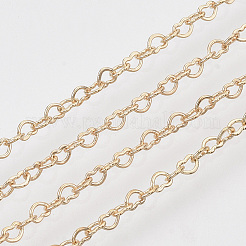 はんだ付けされた真鍮のハートチェーン  ライトゴールド  1.8x2.4x0.4mm&nbsp;X-CHC-T008-03LG