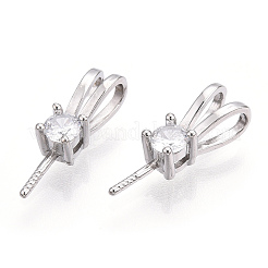 925 штырь из стерлингового серебра с родиевым покрытием и микропаве из кубического циркония STER-T004-27P