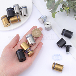 201ステンレスネジセット  シリコンリング付き  アクリル板アクセサリー  ミックスカラー  2.7x1.9cm  4セット /バッグ&nbsp;FIND-AR0001-43