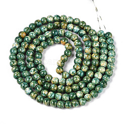 Chapelet de perles en verre baking paint&nbsp;DGLA-N016-6mm-07