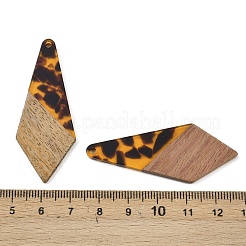 Pendentifs en résine transparente et bois de noyer&nbsp;RESI-I354-03C