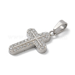 Anhänger aus 304 Edelstahl mit Mikropflaster und Zirkonia&nbsp;STAS-Z107-08P-05
