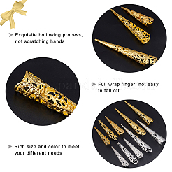 20 шт. 10 стиля полые железные кольца-когти на кончиках ногтей AJEW-PH0004-10