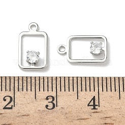 Ciondoli rettangolari in ottone con micro pavé di zirconi cubici&nbsp;KK-Z136-04P