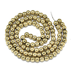 Гальванизировать немагнитных синтетический гематит бисер пряди&nbsp;G-S352-52B-01