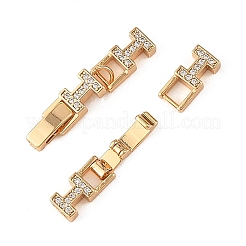 Chiusure pieghevoli in ottone Shegrace con micro pavé di zirconi cubici trasparenti&nbsp;XGRQ5K256-843G
