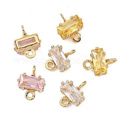 Ciondoli rettangolari con connettori in ottone e pavé di zirconi cubici Shegrace&nbsp;XGRQ2O369-438G