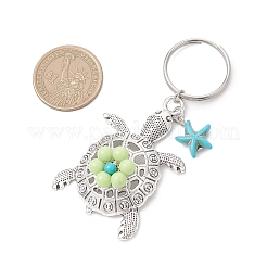 Брелки из сплава и акрила с черепаховой отделкой&nbsp;KEYC-JKC01452