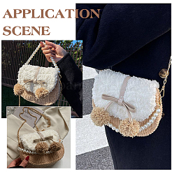 DIYショルダーバッグ作りキット  太いウール糸を含む  模造革生地  プラスチック メッシュ キャンバス シート  鉄パーツ  磁気クラスプ  キャメル  230x425x2mm&nbsp;DIY-WH0504-320C