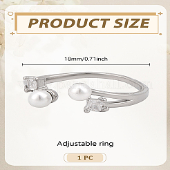 1 шт. латунные кольца-манжеты с микропаве из кубического циркония&nbsp;RJEW-LP0002-86