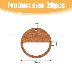 Подвески из орехового дерева 20шт WOOD-FH0002-14