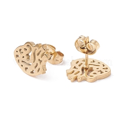 Серьги-гвоздики из нержавеющей стали 304 в форме анатомического сердца для женщин&nbsp;LS-EJEW-Z017-07G