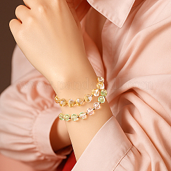 2шт 1 стиля браслеты-слайдеры из граненых стеклянных бусин&nbsp;BJEW-HY0001-25A