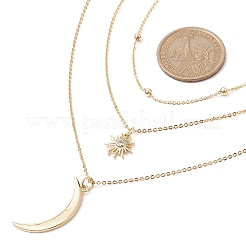 Chaînes câble et satellite en laiton colliers 3 couche&nbsp;NJEW-JN04499